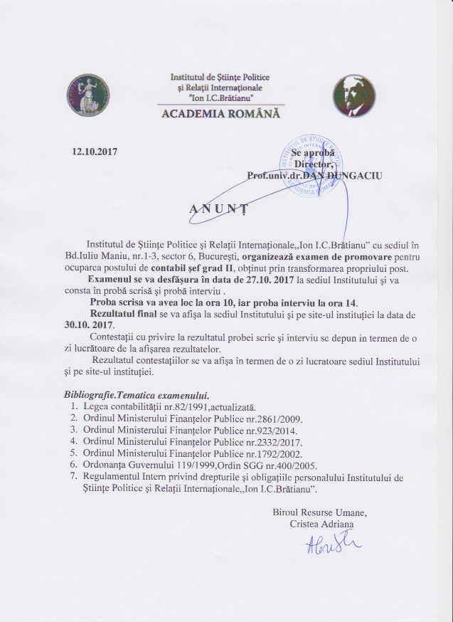 Anunt 12.10.2017